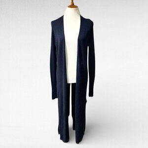 Naked Cashmere “Jade” Duster Cardigan – 100% Cashmere Open Front, Navy, Sz. XS